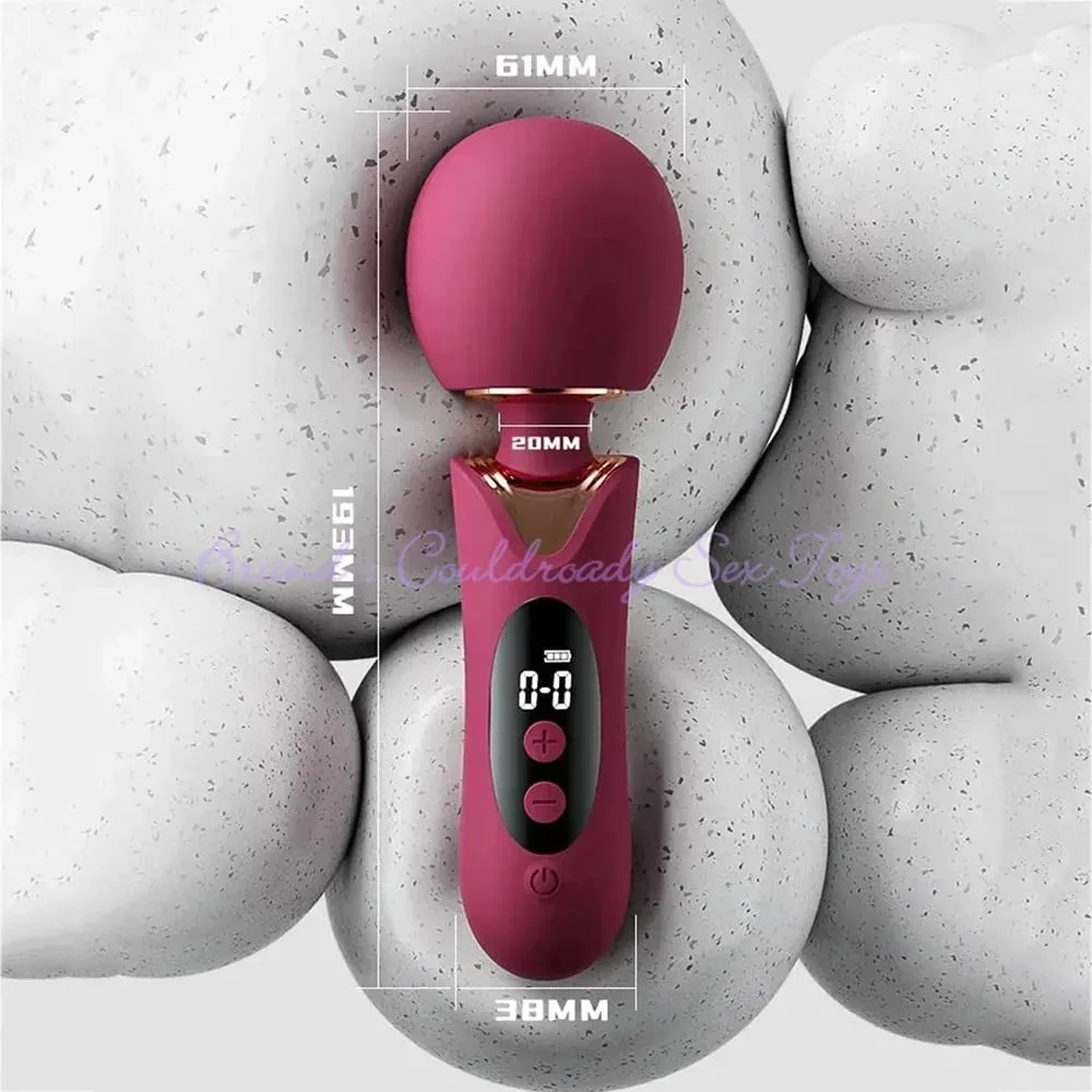 Vibrador av lcd poderoso com cabeça grande, massageador corporal feminino, brinquedo sexual para mulheres, clitóris, ponto g, estimulação da vagina, varinha mágica — image 6