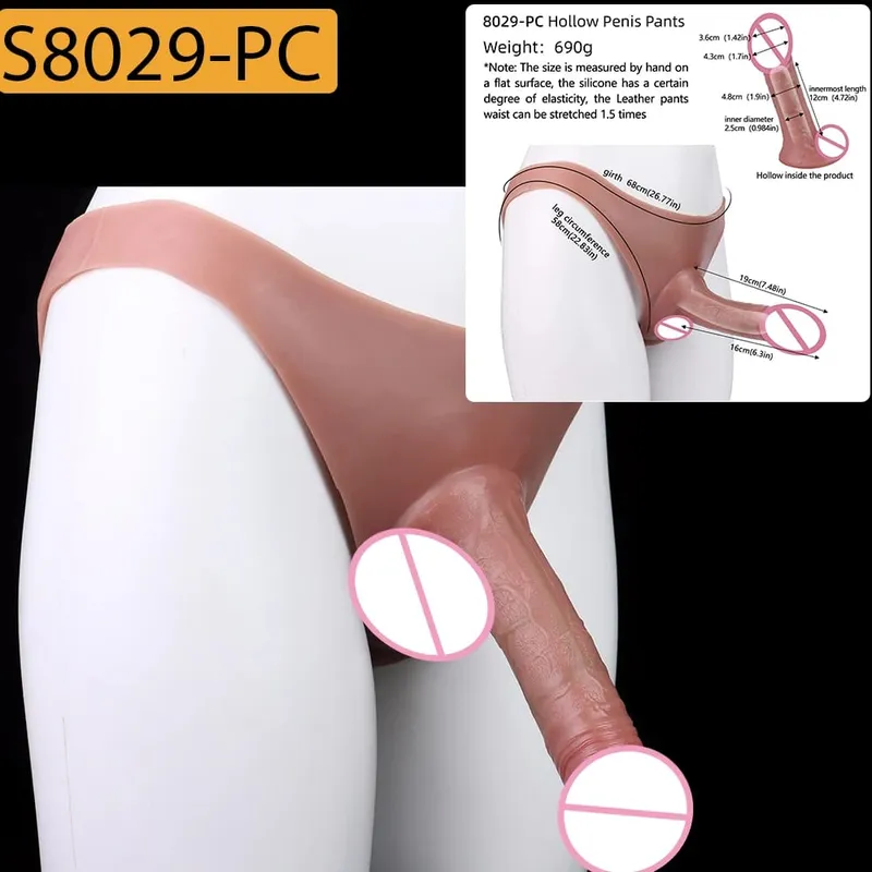 Strap-On Lifelike Penis Cover насадка на член Large Hollow DildoPants Intim vuxen sexleksak för par Sex — image 26