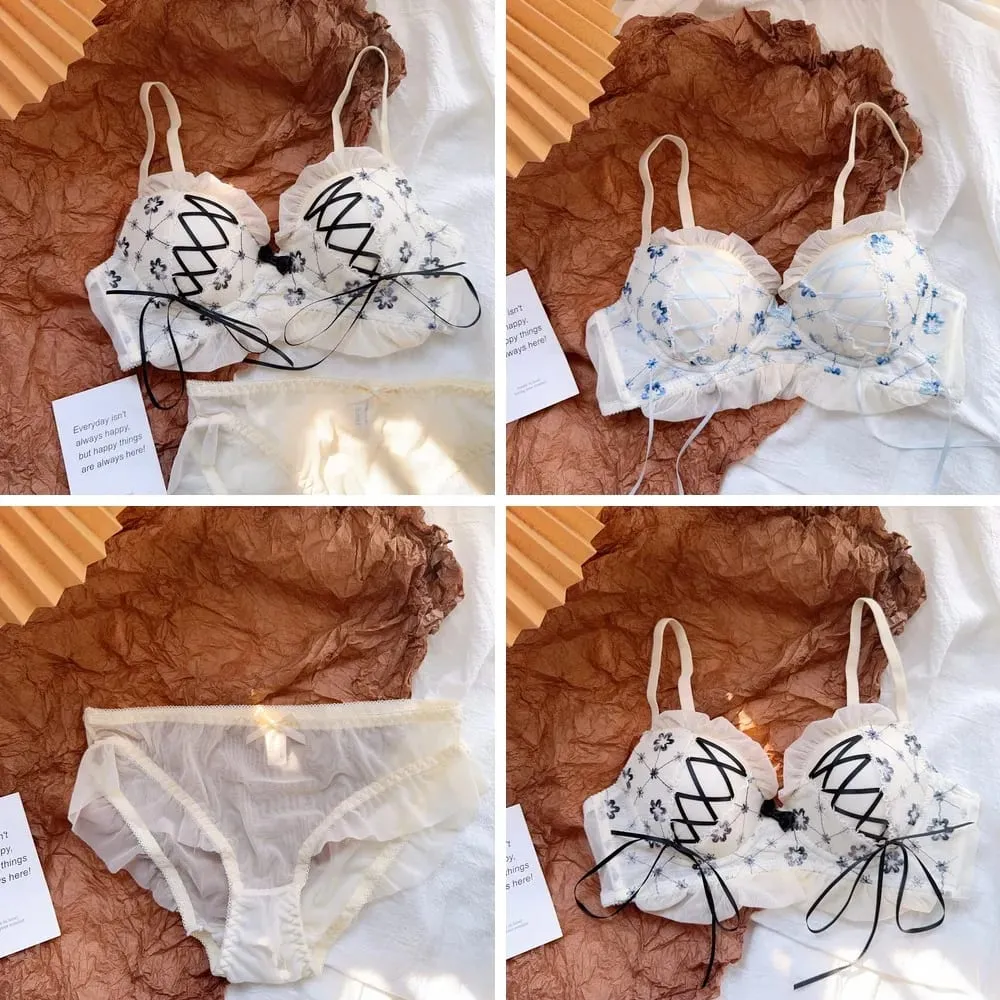 Strapless Lace Lingerie Set for Small Breasts Sweet & Sexy Bralette and Panty Set