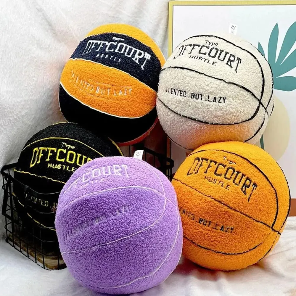 New Soft Offcourt Basketball Pillow Pillow Cushions Basketball Shaped Pillow Fuzzy Pillow Bedroom — image 5