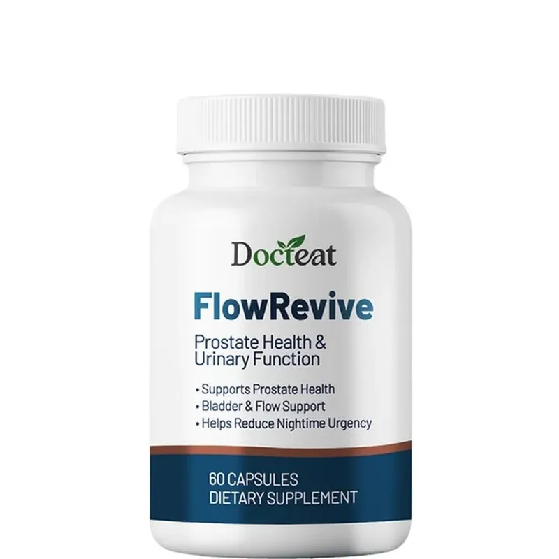 Docteat FlowRevive Prostate Health Urinary Function Botanical Capsules with Saw Palmetto and Pygeum Bark Extract 60 Capsules
