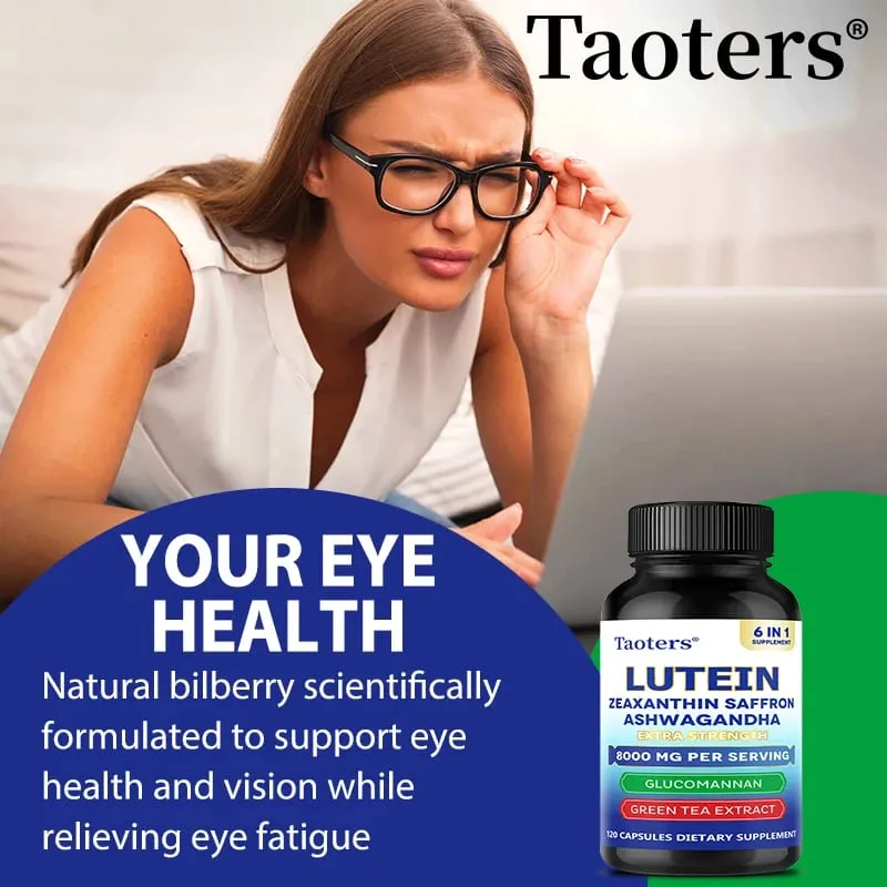 Lutein & Zeaxanthin 8000mg Capsules - Eye Vitamins for Vision Health Blue Light Protection Antioxidant & Skin Elasticity