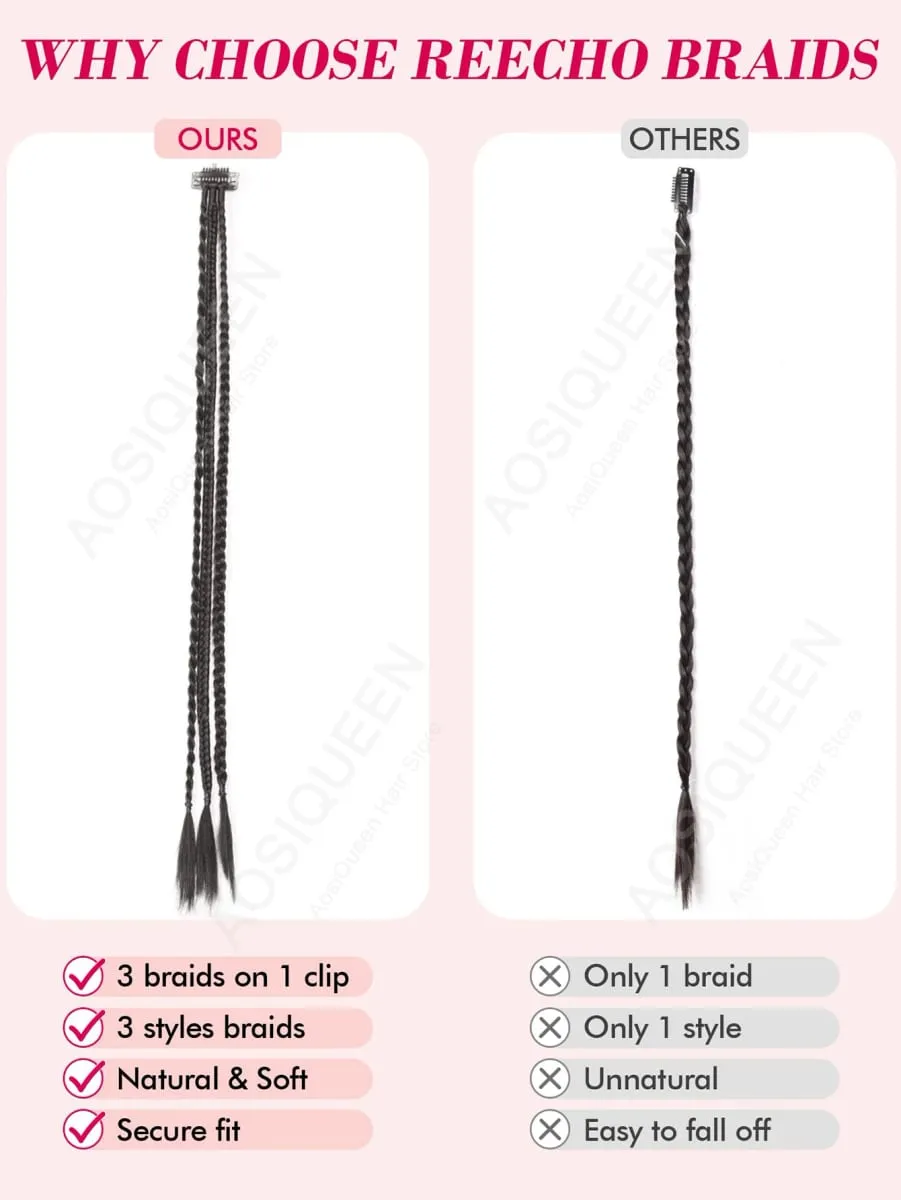 Synthetic 1/2pcs Braid Wig With Strong BB Clip Lightweight Box Braid Ponytail Hair Piece for Women — image 5