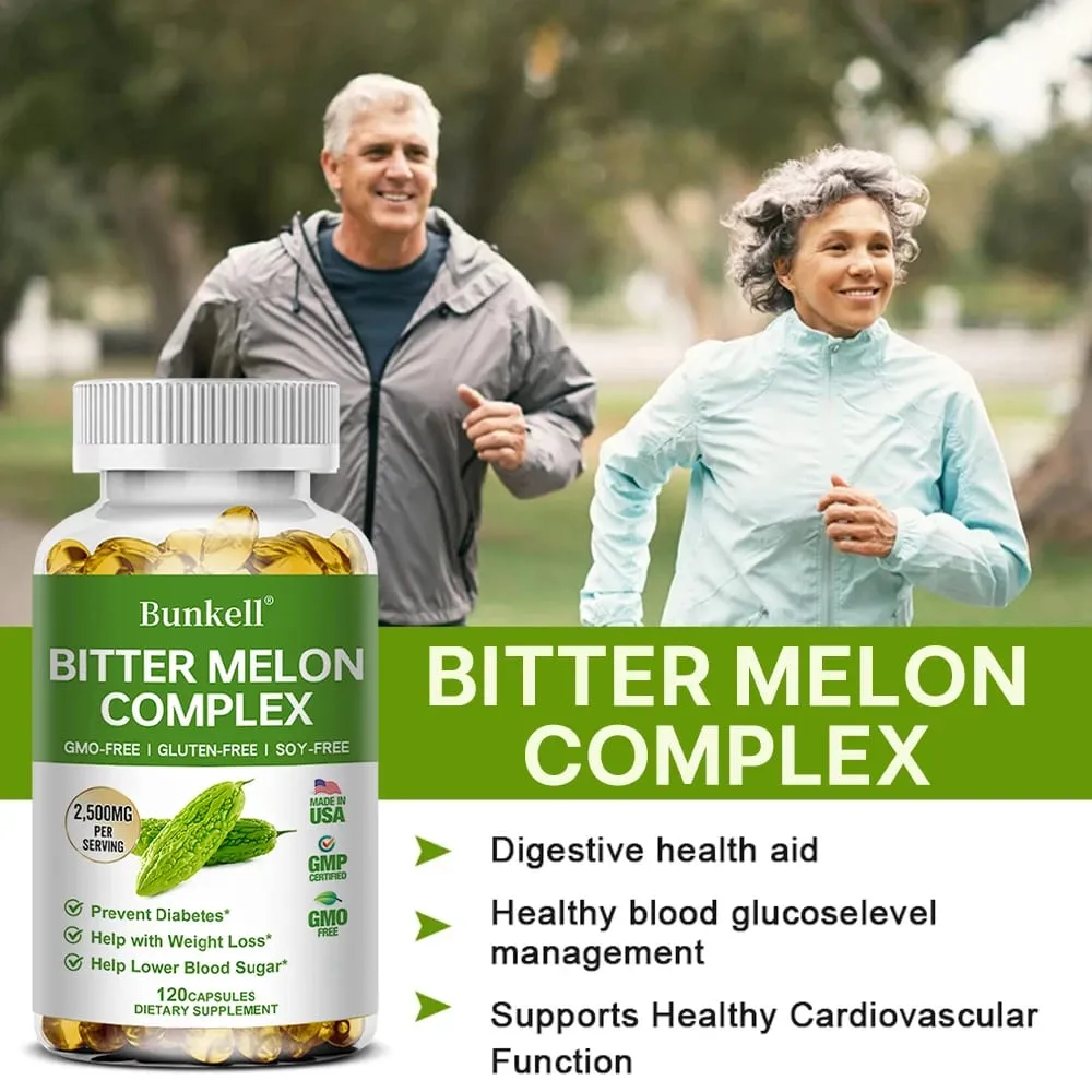 Bitter Melon Extract Capsules 2500mg Supports Blood Sugar Balance Glucose Metabolism Cardiovascular & Heart Health