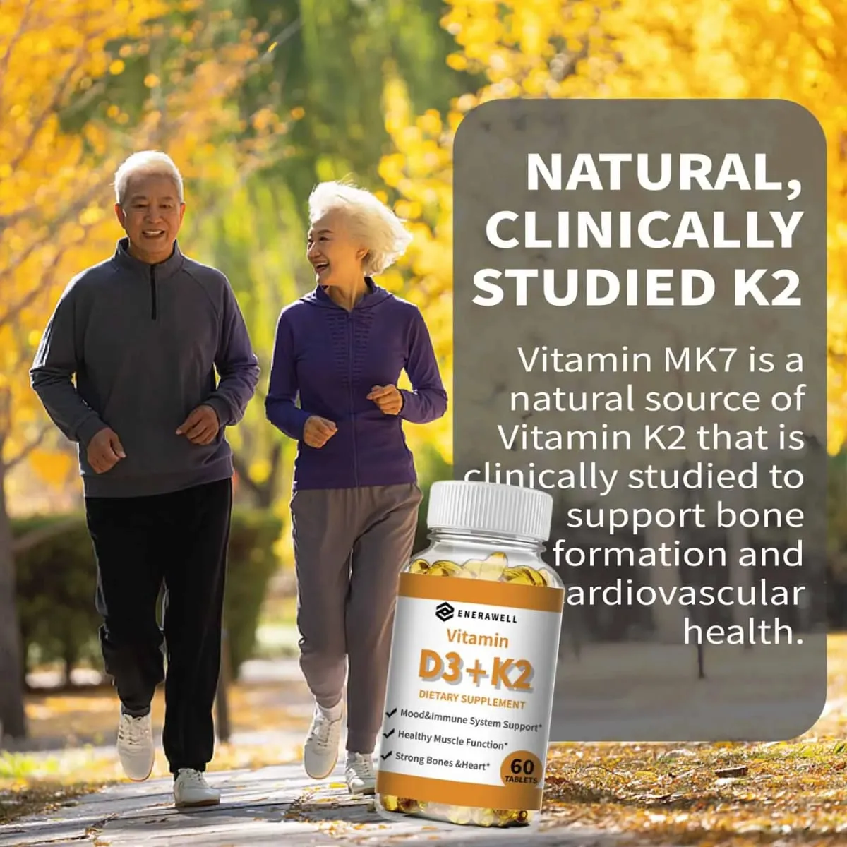 Vitamin D3 K2 Capsule - 20 000 IU Vitamin D3 Supports Bone & Teeth Health Calcium Metabolism Daily Body Wellness Supplement — image 3