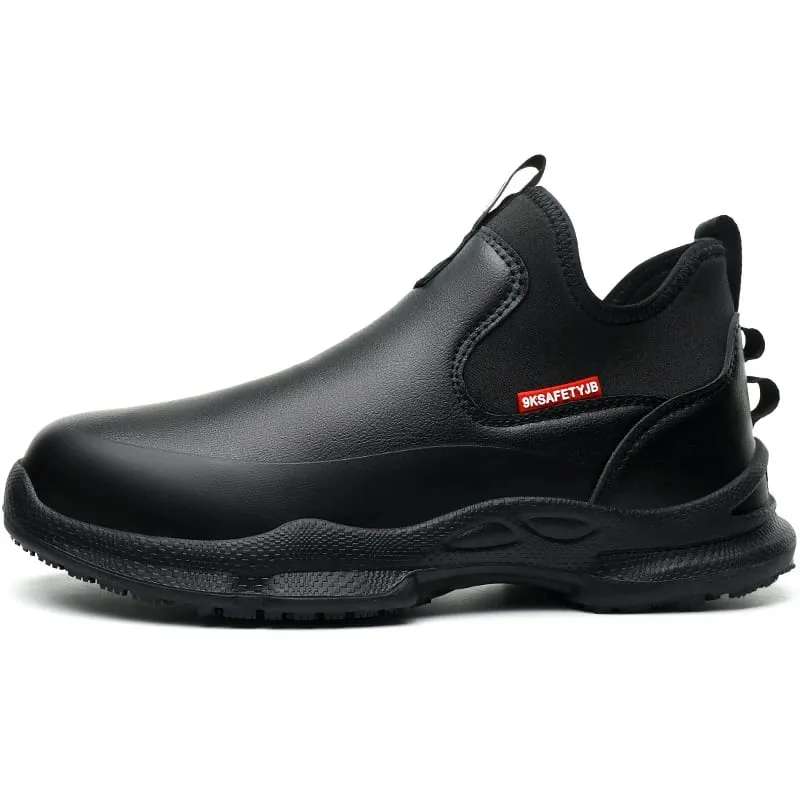 anti-skid kitchen work shoes non slip work waterproof boots lightweight Safety shoes for men chef work shoes leather sneakers