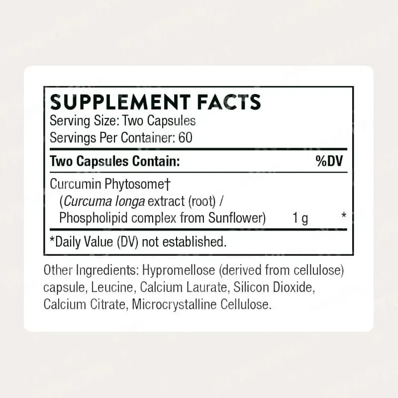 Turmeric Curcumin Phytosome 1000mg Capsules Advanced Phospholipid Complex Formula Joint & Immune Support Supplement 120 Capsules — image 5