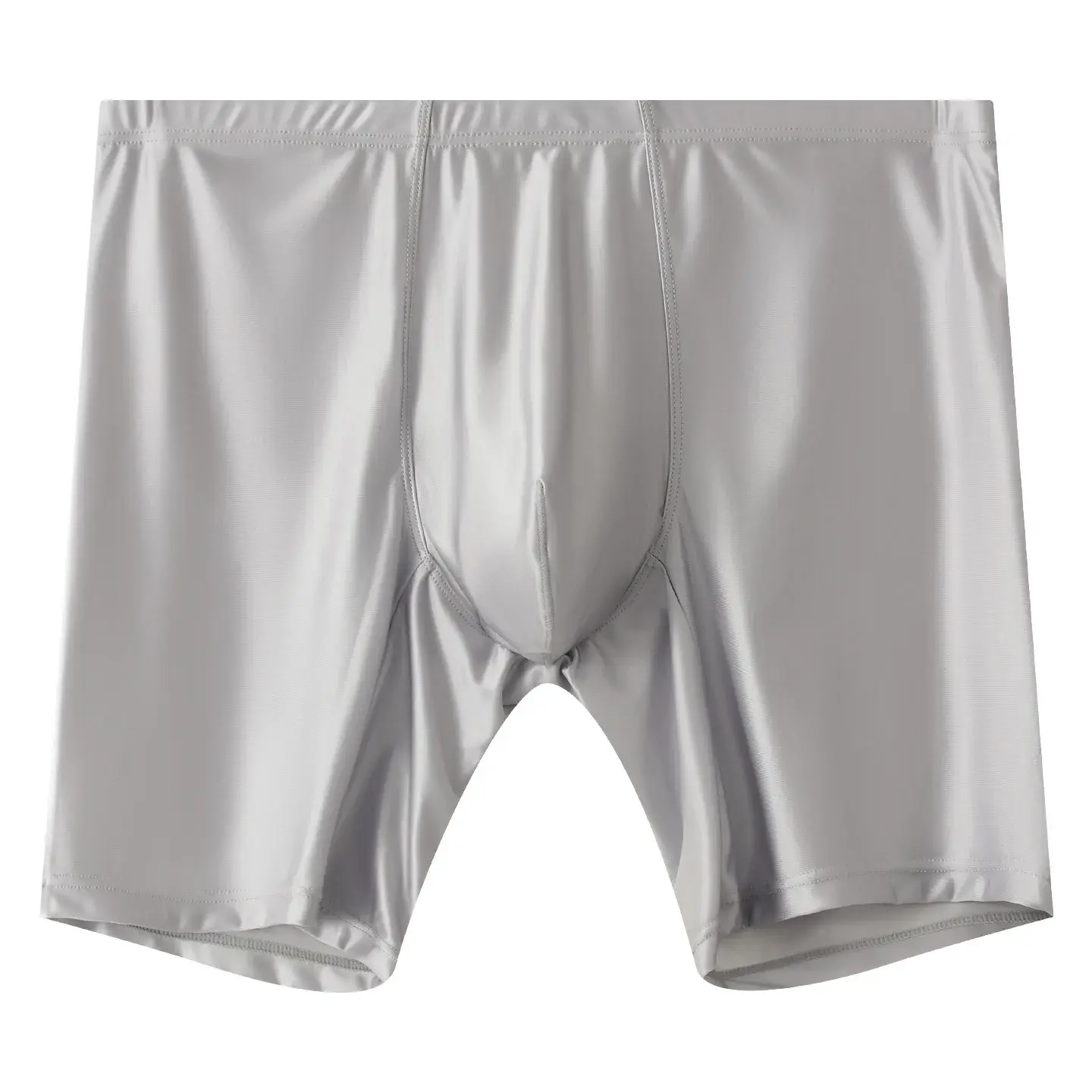 Mens Underwear Boxers Man Solid Slim Ice Silk Extended Leg Boxer Shorts Ropa Middle Waist Sports Panties Male Underpants M-XXL — image 1