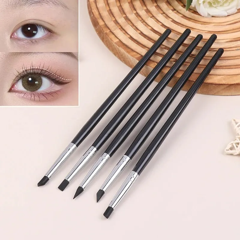 【Black Silicone Eyeliner Brush Multi-purpose Eyebrow Lipstick Brushes Easy To Use Nail Painting Pen Eyes Shaping Makeup】 — image 5