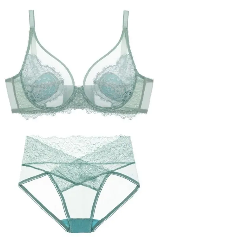 New Design Sexy Underwear Push-up Bra Ultra Thin Soft Underwire Bra Underpants Set Hottie Set Anti-sag Bra Small Boobs — image 1