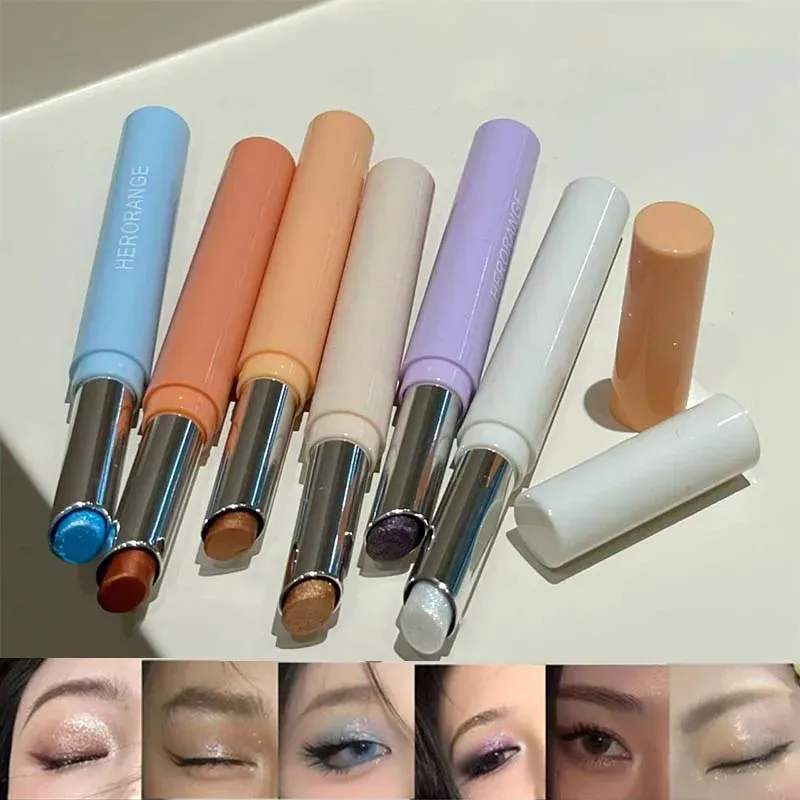 Punk Purple Metallic Eyeshadow Stick Waterproof Lasting Pearlescent Glitter Eye Shadow Highlight Eyeshadow Fine Shiny Eye Makeup — image 4