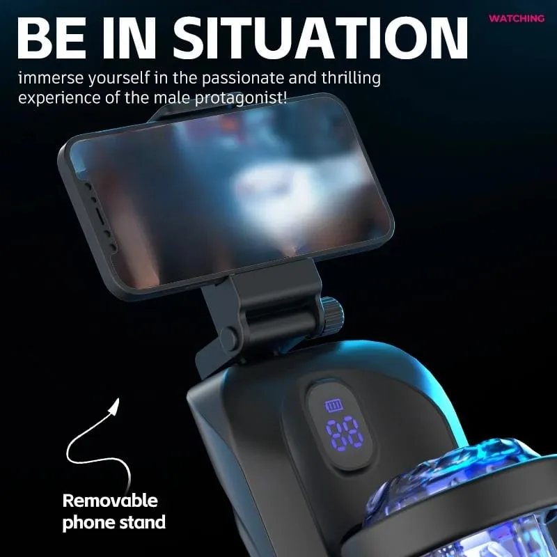 Automatic Thrusting Masturbator for Men adult sex toys with 3.93in Long Stroke Rotation LED Display and Dual Grip Handles