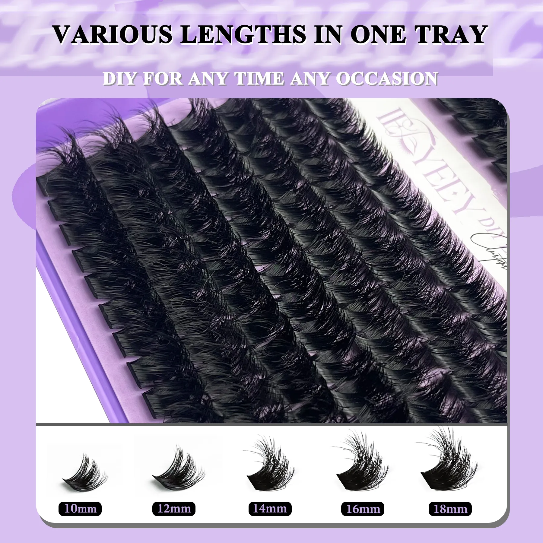 5D Volume Fluffy Lashes Clusters 50D-150D Natural Thick Mink Cluster Lashes 10-18mm Mixed Length DIY Eyelash Extensions — image 4