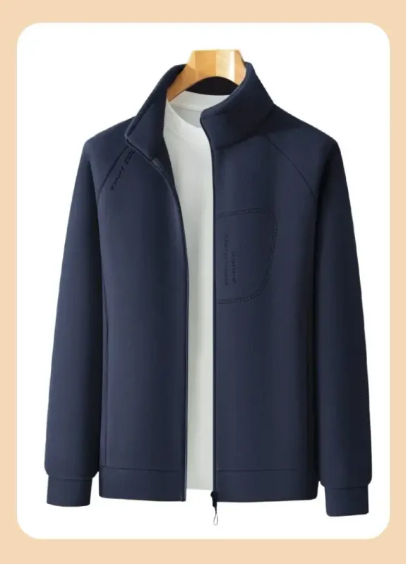Men Double-sided Polar Fleece Hoodie Cardigan Solid Full Zip Warm Letter Print Casual Coats Thicken Sport Classic Sweatshirts — image 7