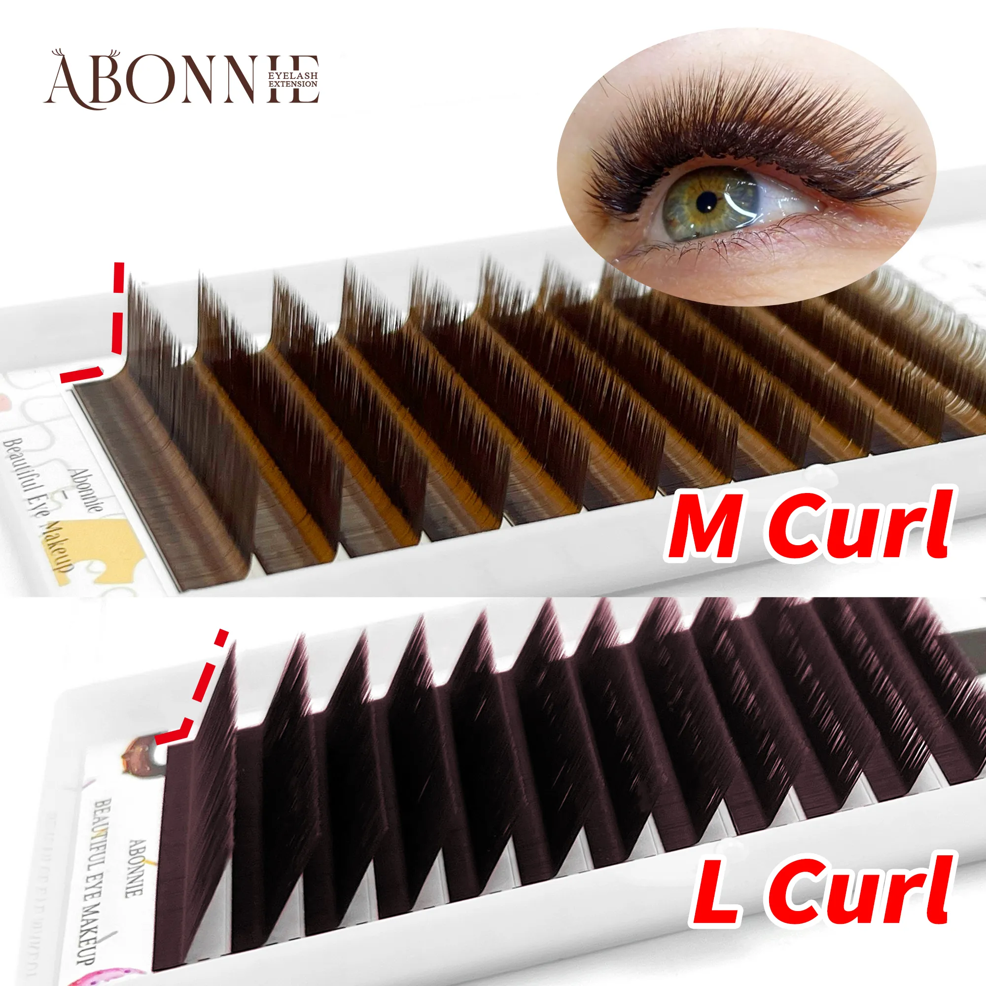 Abonnie LB Brown Lashes M Curl Classic Eyelash Extensions Foxy Eye Lash Cocoa Lashes Colored Eyelashes Fluffy Lashes — image 6