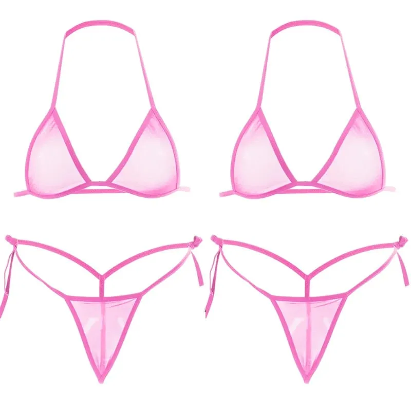 2PCS Women Sexy Lingerie Sets Ultra-thin Mesh Wirefree Bra Set Lingerie Ultra Hot Transparent Exotic Underwear Set ng Pambabae — image 8