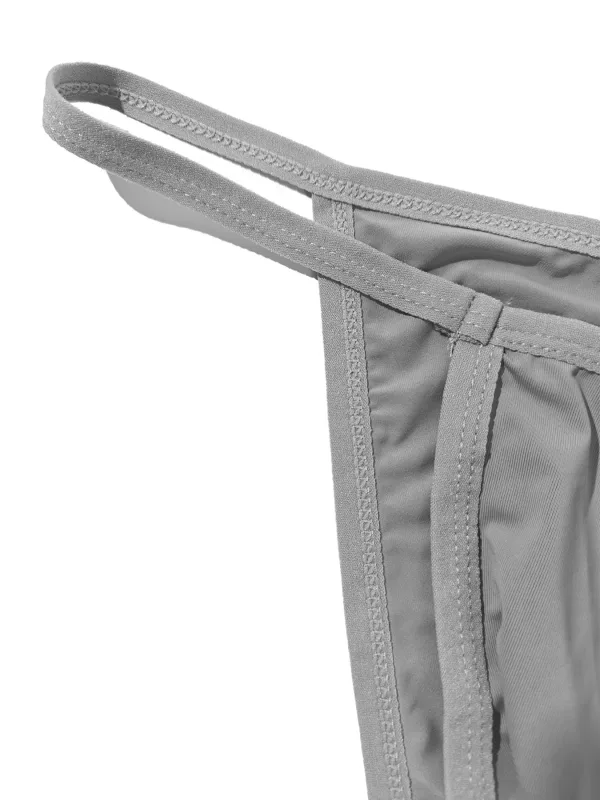 1PC Men's Sexy Low-Waist Briefs with Large Pouch Single Color Thin Belt Comfortable Thin Design for Summer Pure Color Underwear — image 15