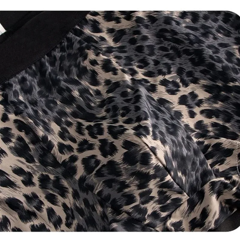 Mens Ice Silk Underwear Shorts Convex Pouch Flat Boxers Leopard Quick Dry Male Underpants Seamless Breathable Swimming Trunks