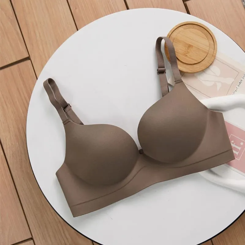 1Pcs Women Seamless Wireless Push Up Bra for Women Nude Brown Smooth Contour Cup Invisible Underwire-Free Bralette Daily Wear — image 10