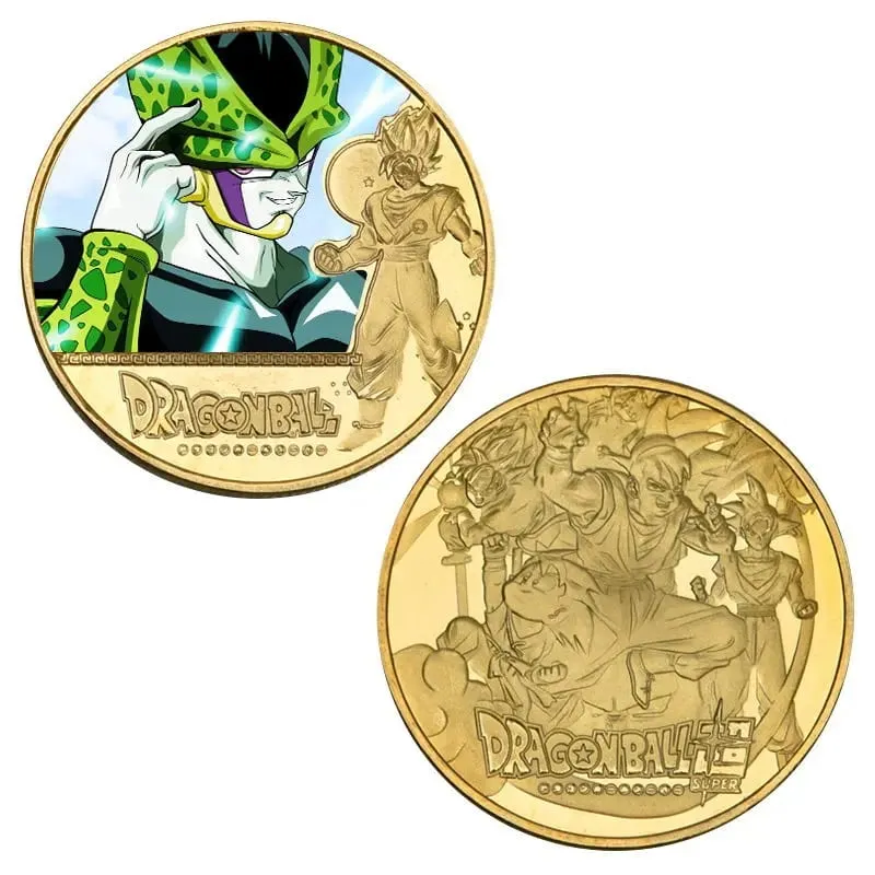 Dragon Ball Banhado A Ouro Moeda de Ouro Son Goku Vegeta Moedas Comemorativas Crianças Clássico Anime Periféricos Coleção Brinquedo Lembrança — image 22
