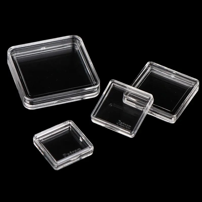 Z. 10PCS Square Clear Plastic Protector Containers Case For Token Board Game Holder Boxes Cards Collection