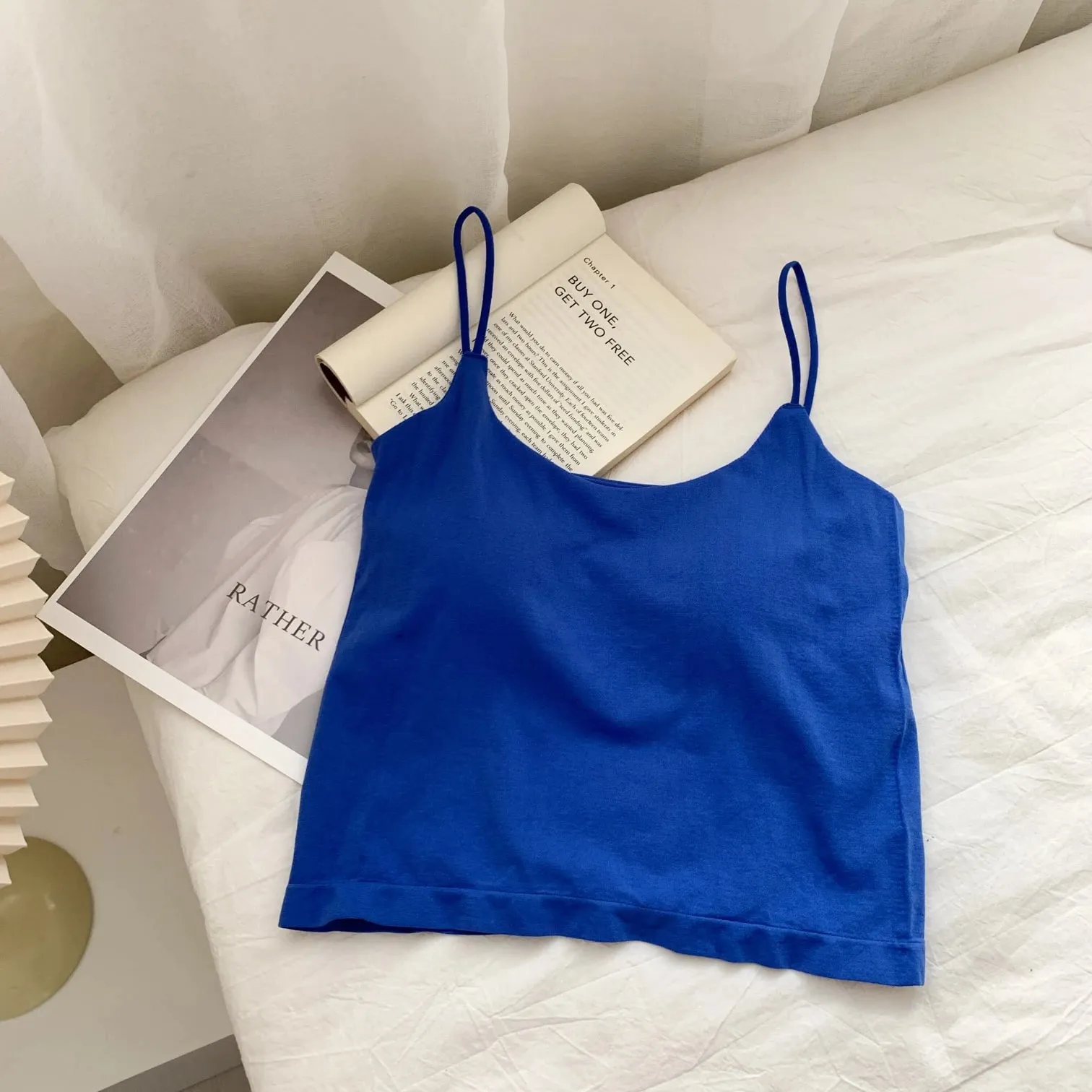 Zjaiss 2026 Summer Pure Desire Sexy Camisole Top Adjustable Spaghetti Strap Crop Top Women's Solid Color Y2K Tank Top — image 11