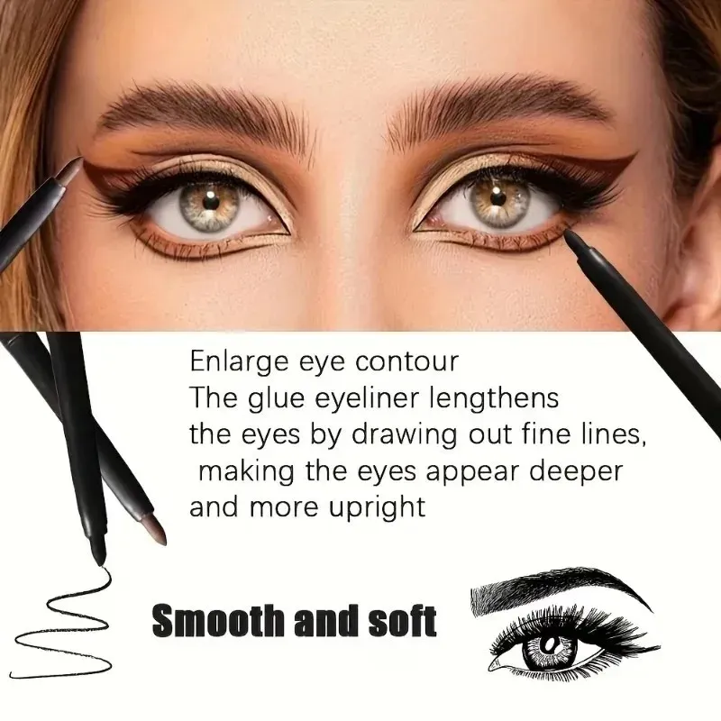 1-12pcs Waterproof Black Eyeliner Pencil Smudge-Proof Easy Twist Application Eye Gel for Beginner-Friendly Bold Punk Eye Makeup — image 4