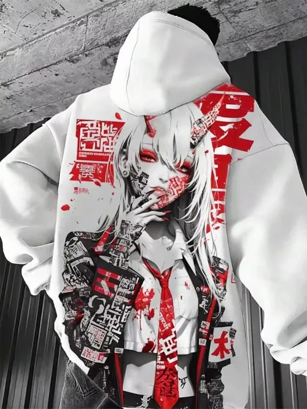 Japansk anime 3d-tryck luvtröja Män Kvinnor Mode Sexig Samurai träningsoverall Fritidskläder Luvtröja Höst Vinterkläder Y2k kappa