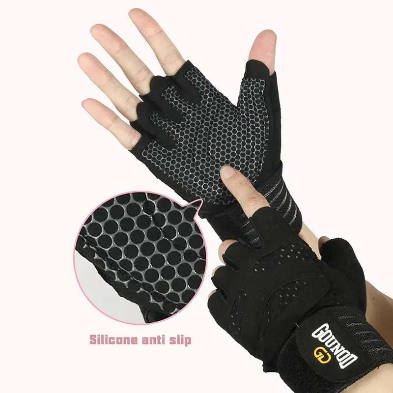 Padded Fitness Training Gloves Wrist Support Full Palm Protection Enhanced Grip Unisex For Weight Lifting Gym Workout