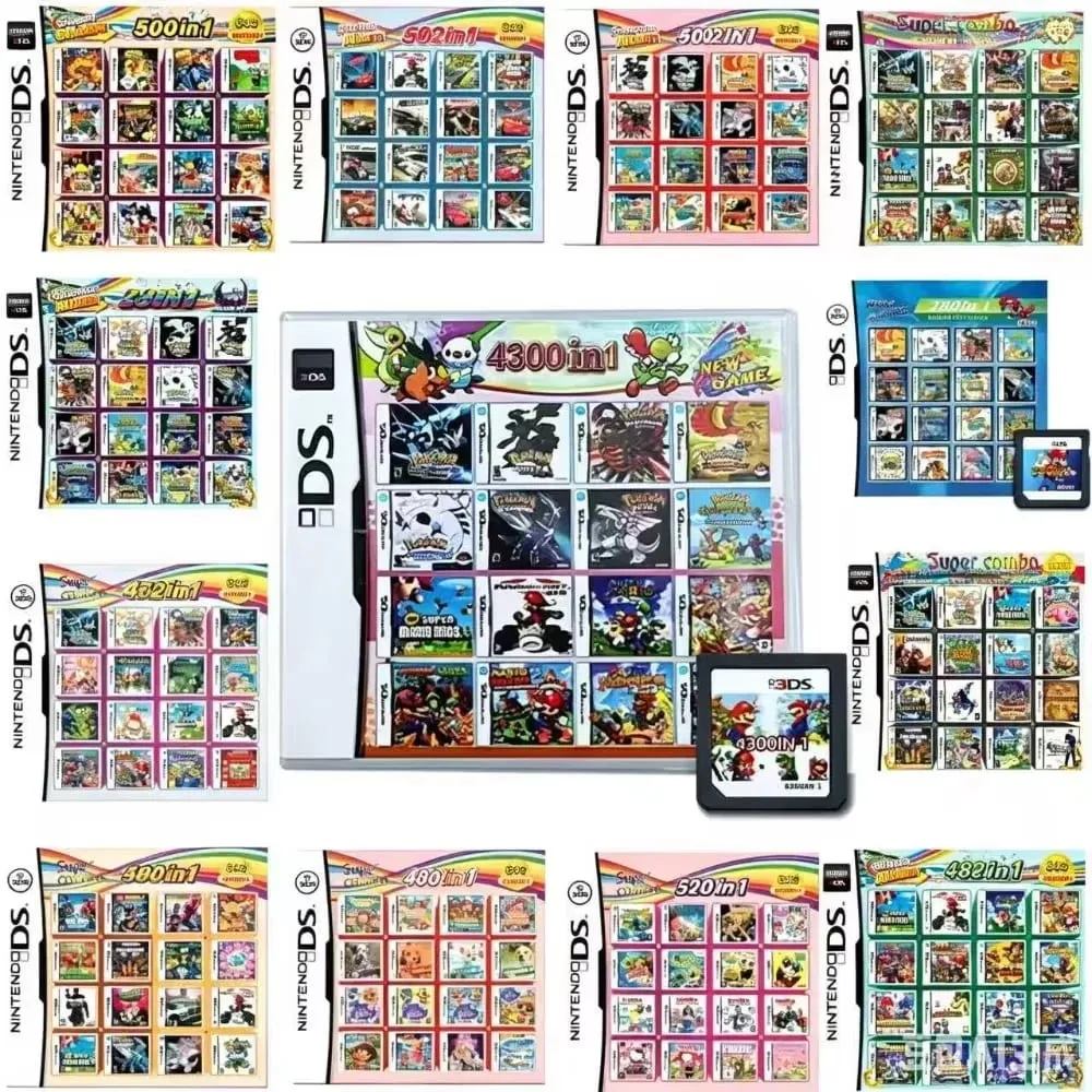 4300 500 520 482 In 1 NDS Multi Game Card Retro Game Cartridge With Box For DS Lite DSi 3DS Game Collection — image 1