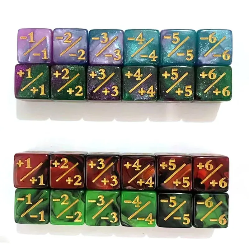 10Pcs 16mm 6 Side Dice Counters +1/-1 Dice Kids Toy Counting Dices For Magic The Gathering Card Gaming Token & Loyalty Toys Gift — image 5