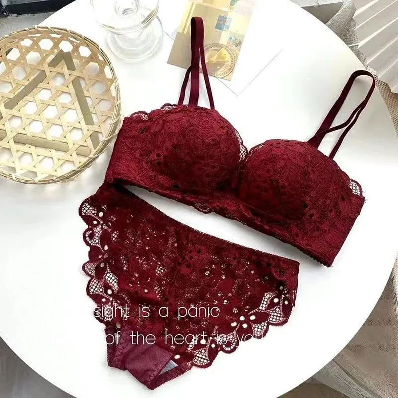 New Push-Up Lingerie Set Comfortable Wire-Free and Lightweight Bra Provides Lift and Side Support Sexy & Exquisite Lace Design — image 4