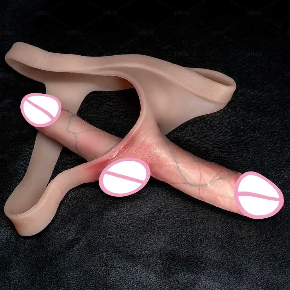 Double Headed Strap-On Dildo for Couples Wearable Silicone Realistic Penis BDSM Dick Dildo Pants Strapon Women's Sex Toy — image 2