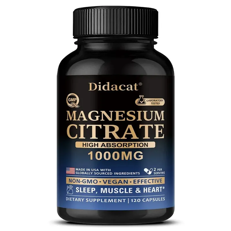 Magnesium Citrate - Max Absorption & High Potency Magnesium Complex Supplement for Heart Muscle Nerve Bone Health