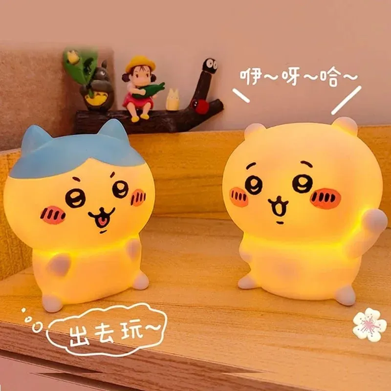 Kawaii Chikawa Bedroom Desktop Decoration Hachiware Usagi Cartoon Vinyl Doll Night Light Luminous Toy Surprise Girl Gifts — image 2