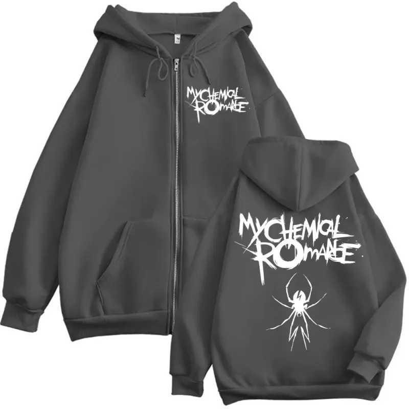 Limitado meu romance químico banda merch zíper hoodies punk rock hip hop zip up sweatshirts masculino feminino moda pullovers vintage — image 5