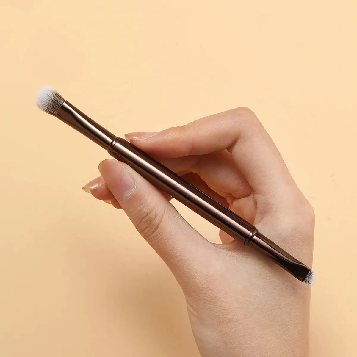 6pcs Portable Makeup Brush Replacement Head Set Nose Shadow Brush with Box for Women Professional Cosmetic Puff Brush Cleaner