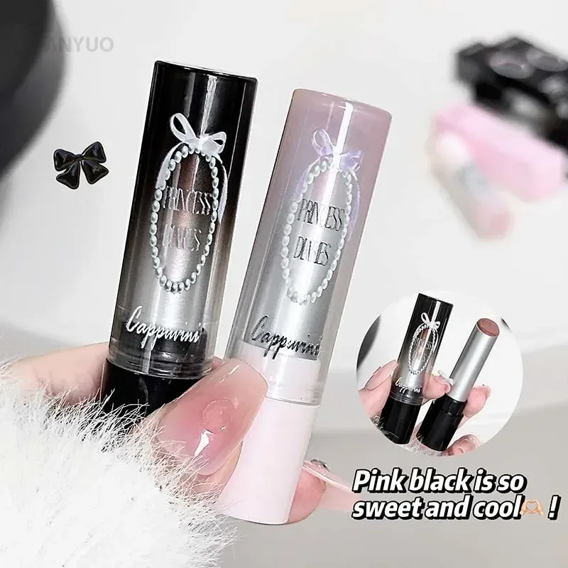 Kaca Cermin Kristal Merah Jambu Pepejal Lip Gloss Tiub Bulat Gincu Air Ringan Jeli Jelas Sapuan Bibir Coklat Bogel Pelembap Bibir — image 3