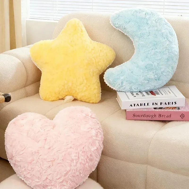 Colorful Sky Pillow Stuffed Moon Star Heart Plush Cushion Sofa Chair Back Support Plushie Decoration Gift — image 7