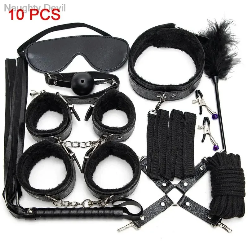 Sexy Toys for Cosplay Couples Adult Products 18 Handcuffs Erotic Accessories Bondage Hemp Rope Mask Sex SM BDSM Bondage Kit Set — image 9