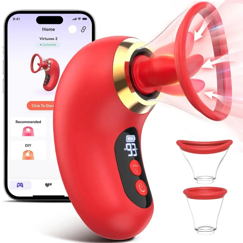 5IN1 Clitoris Sucker Vibrator Tongue Licking Nipple Vagina Massager APP Control Clit Stimulator LCD Display Sex Toy for Women