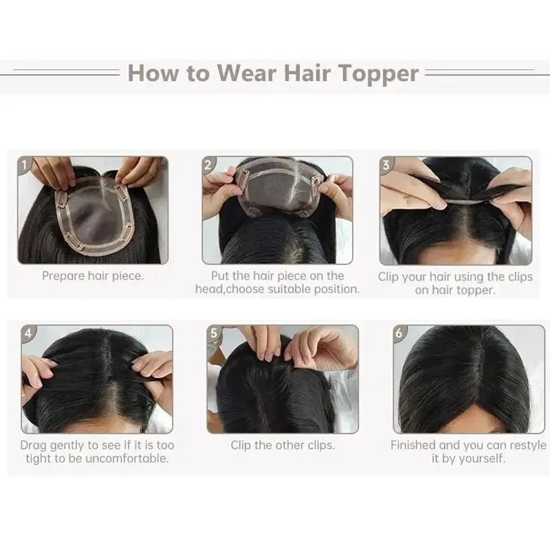 Synthetic Hair Woman Topper Clip In With Bangs Hairpiece Hair Extension Thin Breathable Blonde Toppers Hair Women Wig Fake Hair — image 7