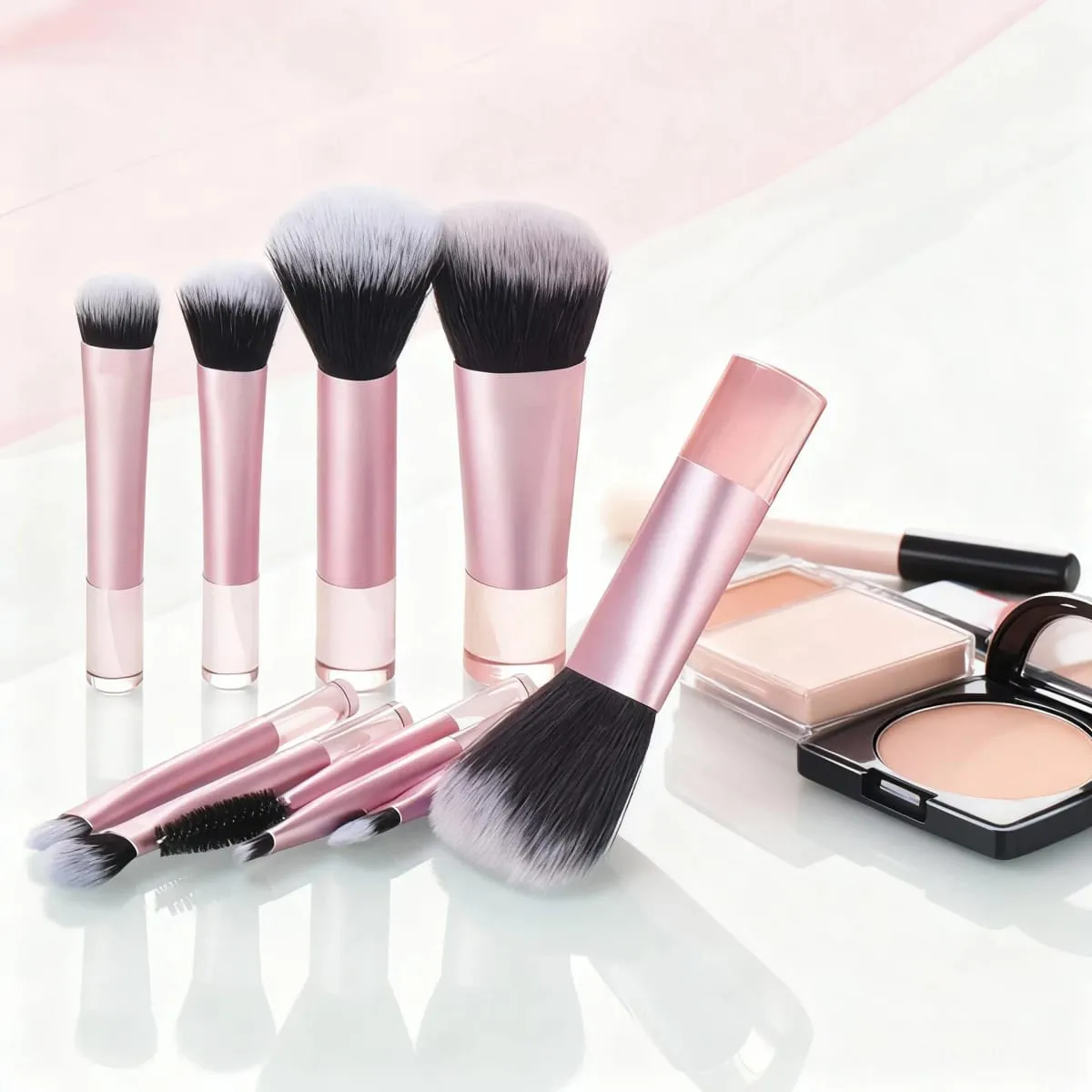 10 Piece Mini Portable Makeup Brush Set a Travel Essential Multi Functional Soft Bristle Brushes with Included Storage Pouch — image 4