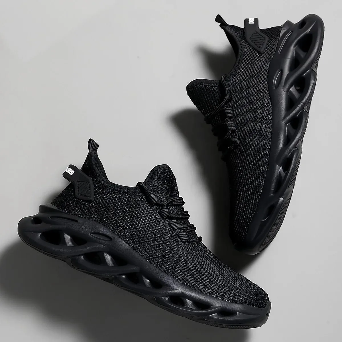 Men Casual Sneakers Outdoor Breathable Mesh For Women Light Shock-absorption Black Tennis Sports Running Black Jogging Shoes