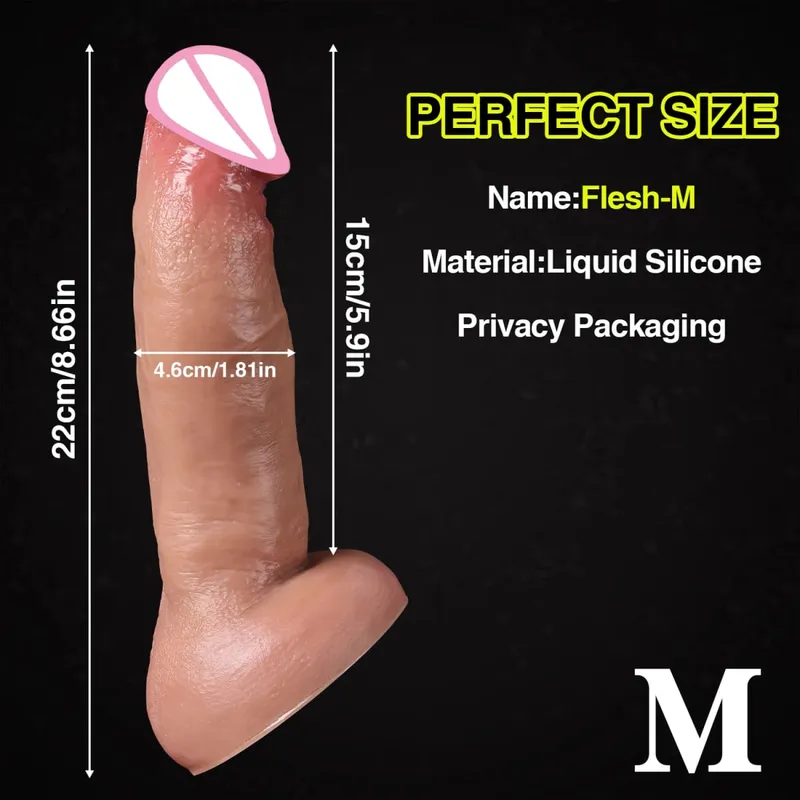 Billig Mjuk hud Känns Realistisk Tjock Dildo Gay Masturbators Silikon Dick Stor sugkopp Penis Analplugg Sexleksak för män Kvinnor — image 11