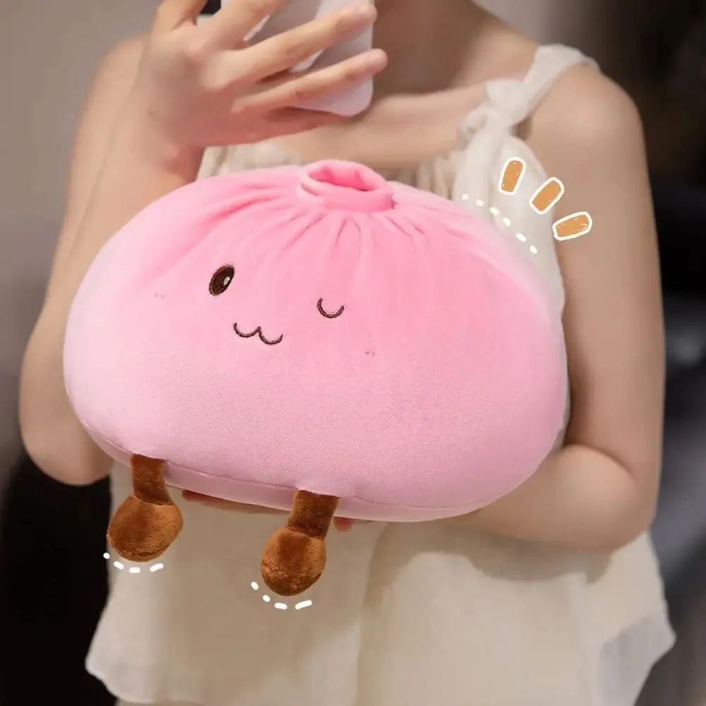 Super Soft Plush Material Steamed Bun Plush Pillow PP Cotton Filled Fluffy Comfortable Dumpling Plush Toy Stress Relief