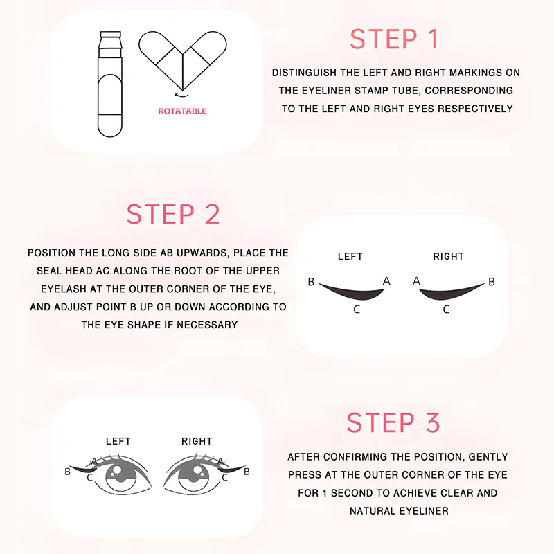 All-in-one Rotating Eyeliner Stamp Pen Quick Eye Makeup Double-Ended Eyeliner Waterproof Long-Lasting Stamp Eyeliner — image 6