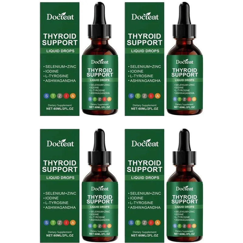 Docteat Thyroid Support Liquid Drops with Selenium Zinc Iodine L-Tyrosine & Ashwagandha Dropper Design for Daily Use 60 ML — image 10