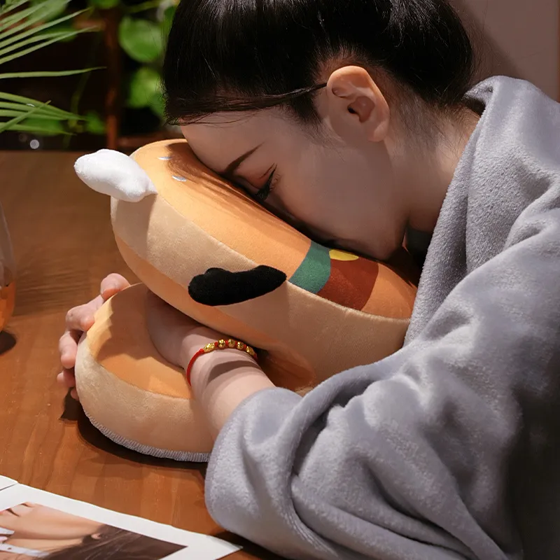 Hamburger Chips Plush Kawaii Sleeping Pillow Cartoon Cushion for Office Chair Waist Backrest Cushion Sofa Home Decor Kid Gifts — image 4