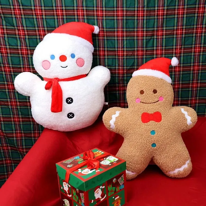 Christmas Tree Snowman Gingerbread Man Plush Pillow Soft Sofa Cushion Napping Pillow Adorably Room Decor Toys Christmas Gift — image 6